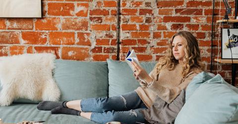 woman reading a book