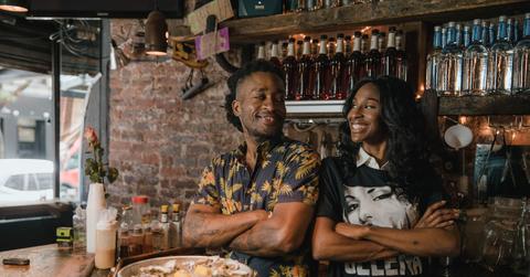 Two business workers