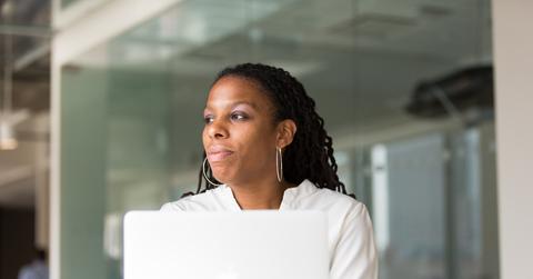 woman stressed at work
