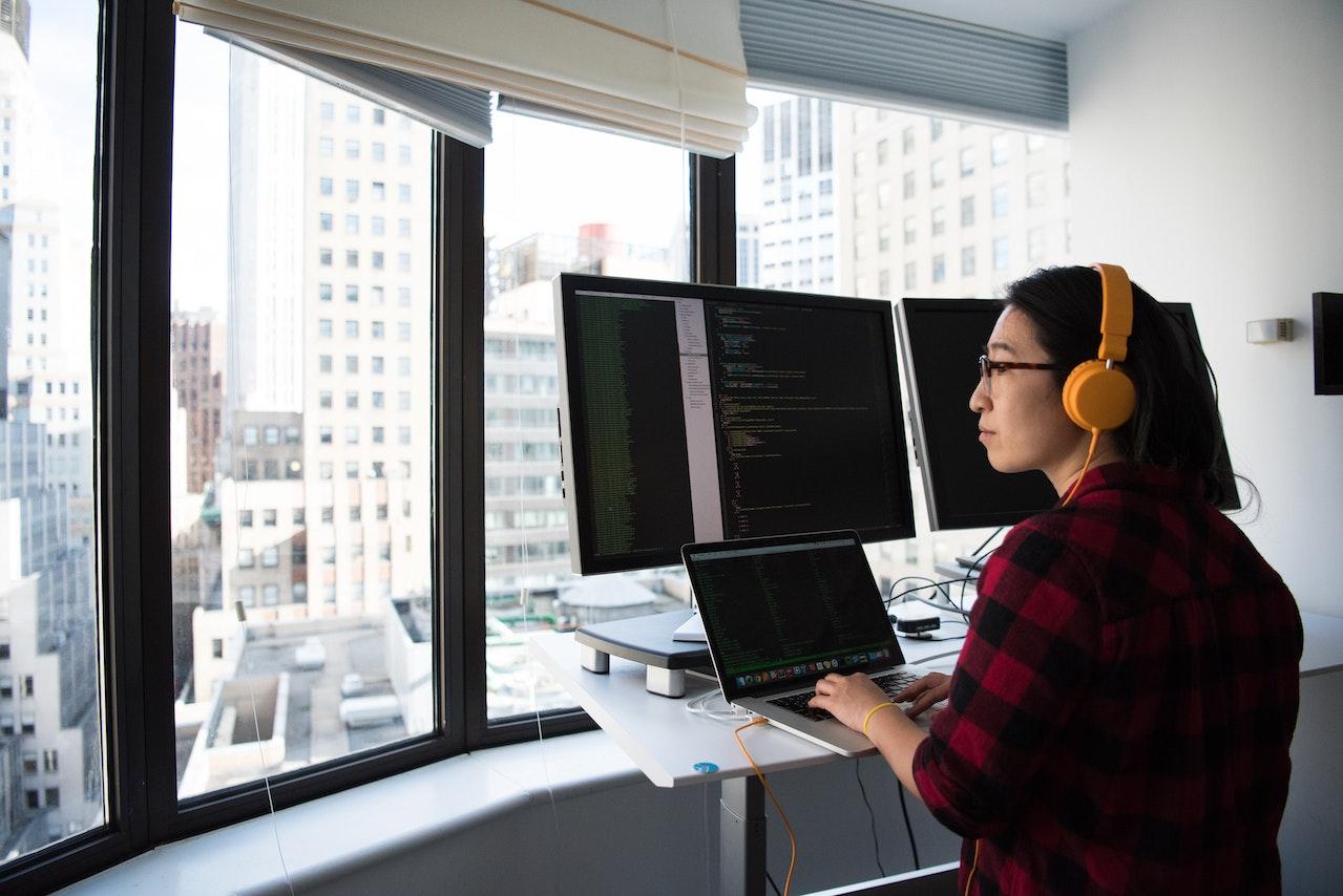 Woman using technology 