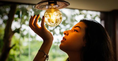 Woman with lightblub