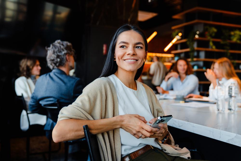 woman networking