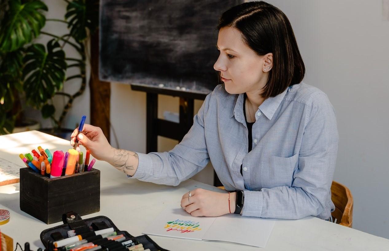 Woman in office