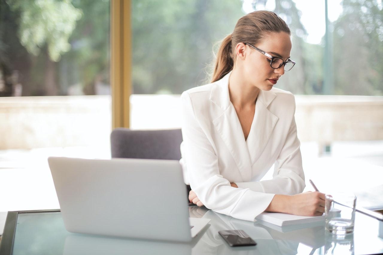 woman sitting with good posture