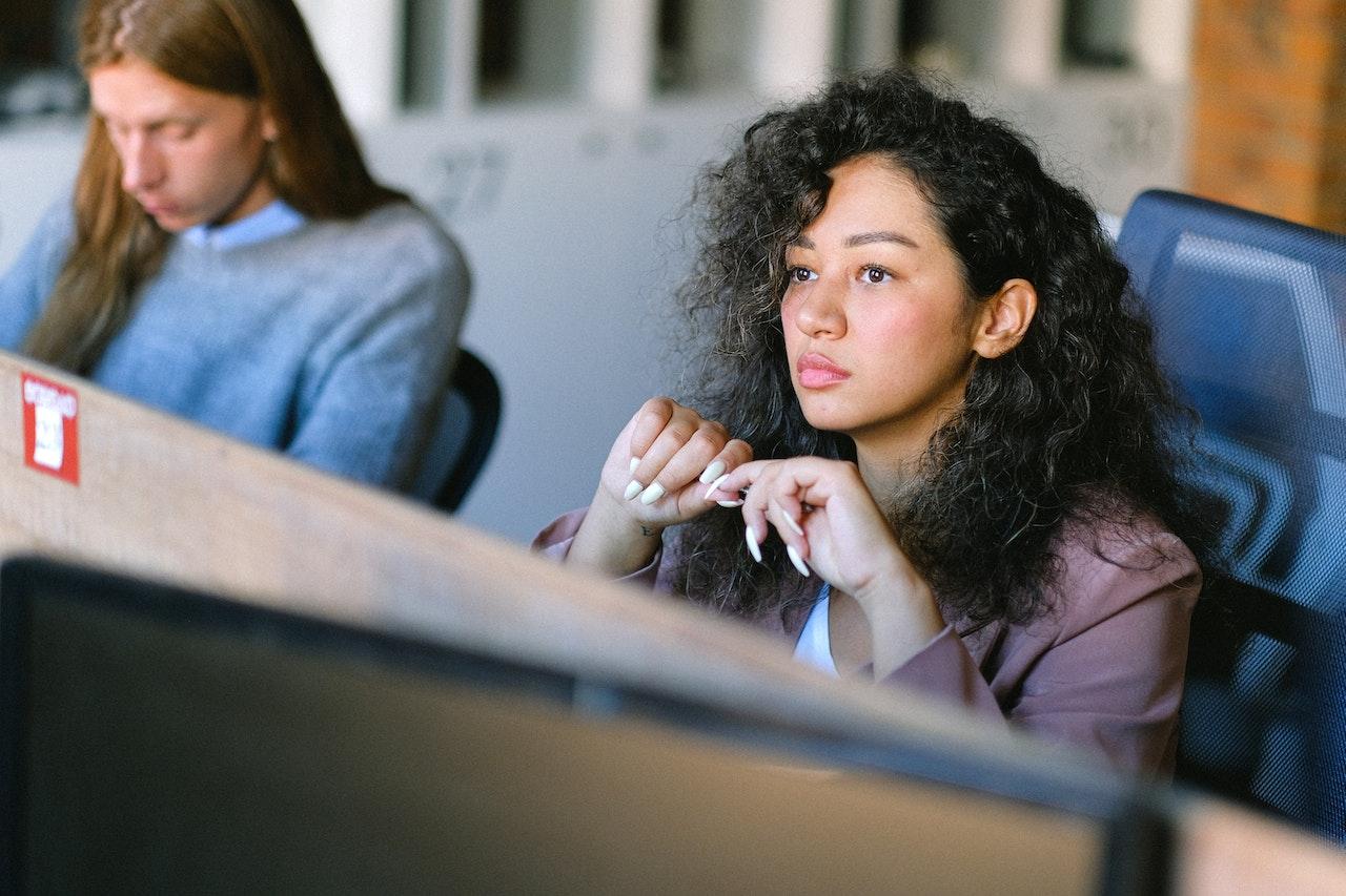 millennial woman at work