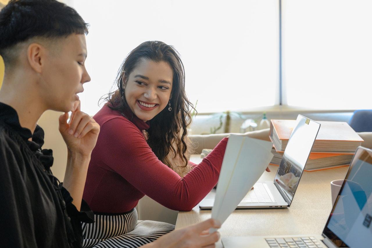 woman smiling at work