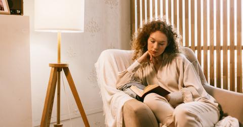 woman reading a book