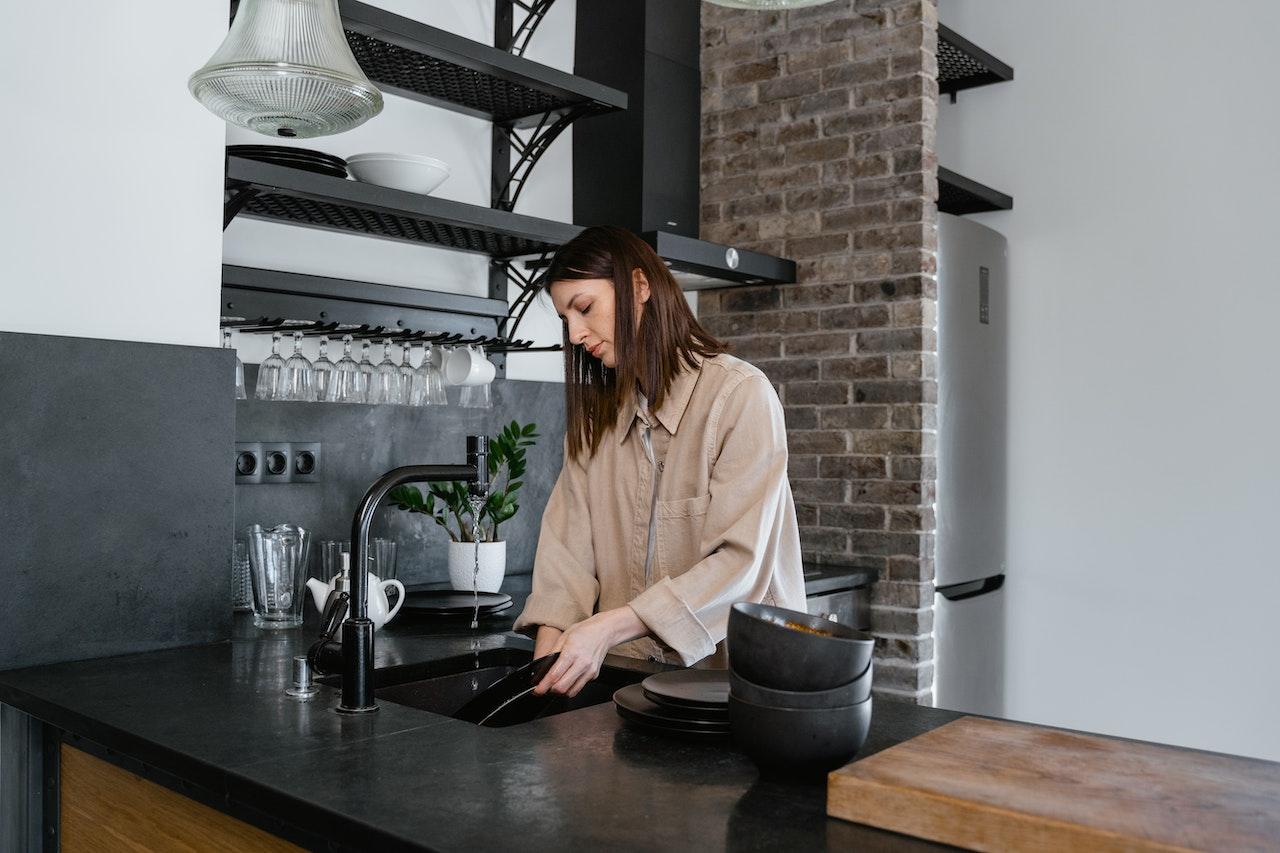 woman cleaning