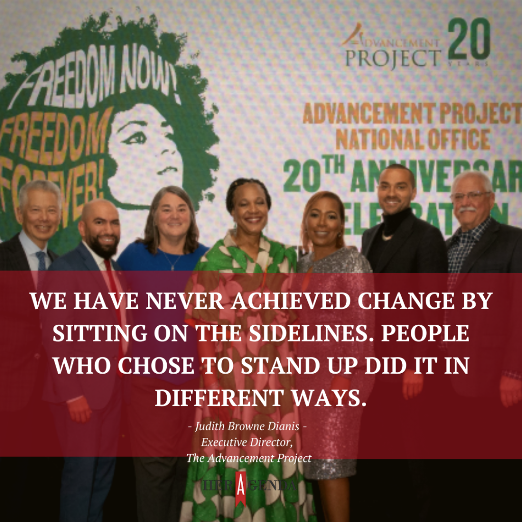 "We have never achieved change by sitting on the sidelines. People who chose to stand up did it in different ways." -Judith Browne Dianis