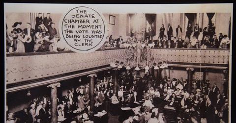 Women’s Suffrage Ratification in the Tennessee Senate Chamber, 1920