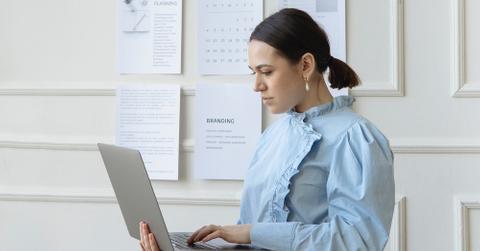 businesswoman on laptop