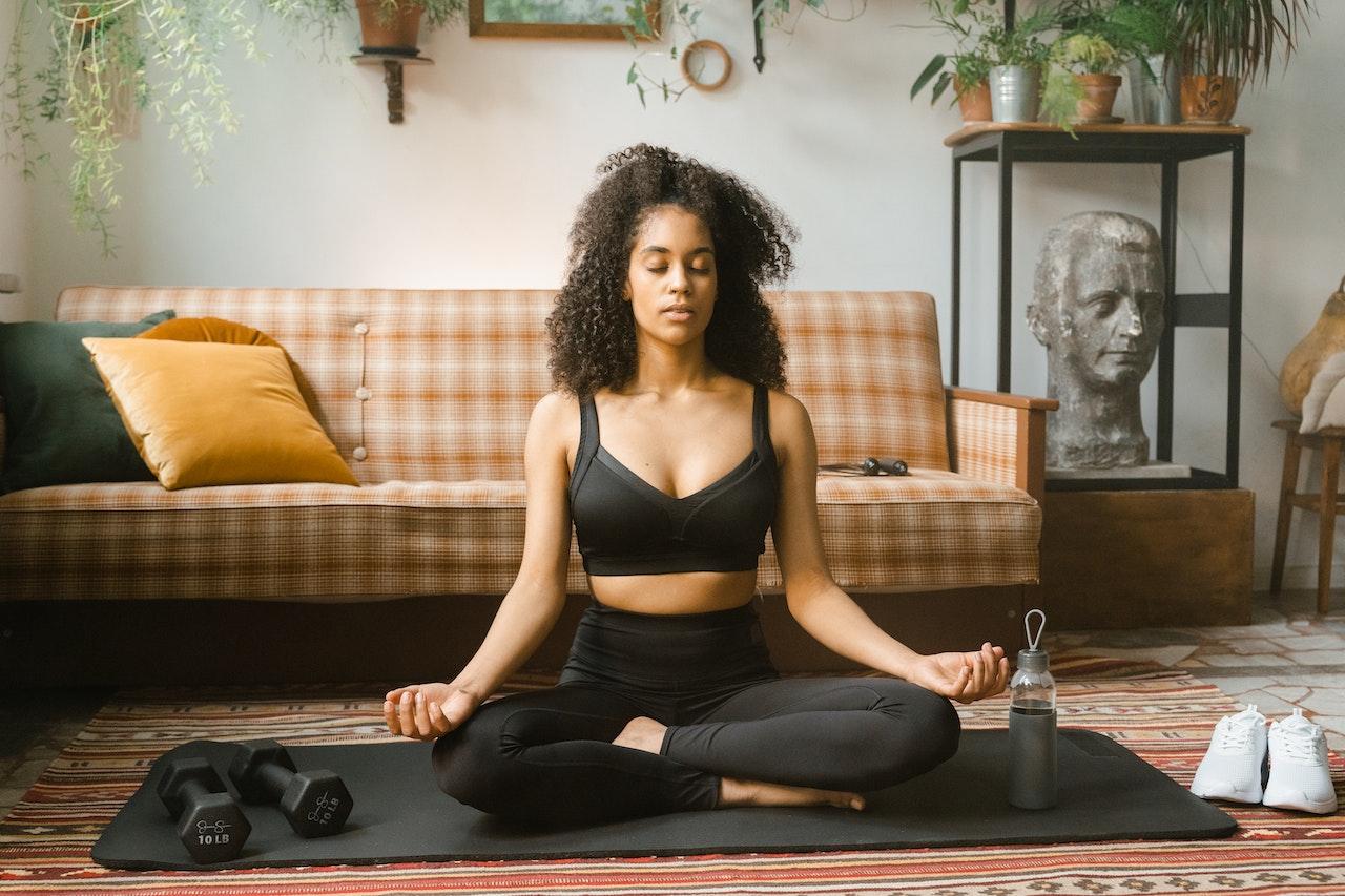 millennial woman meditating