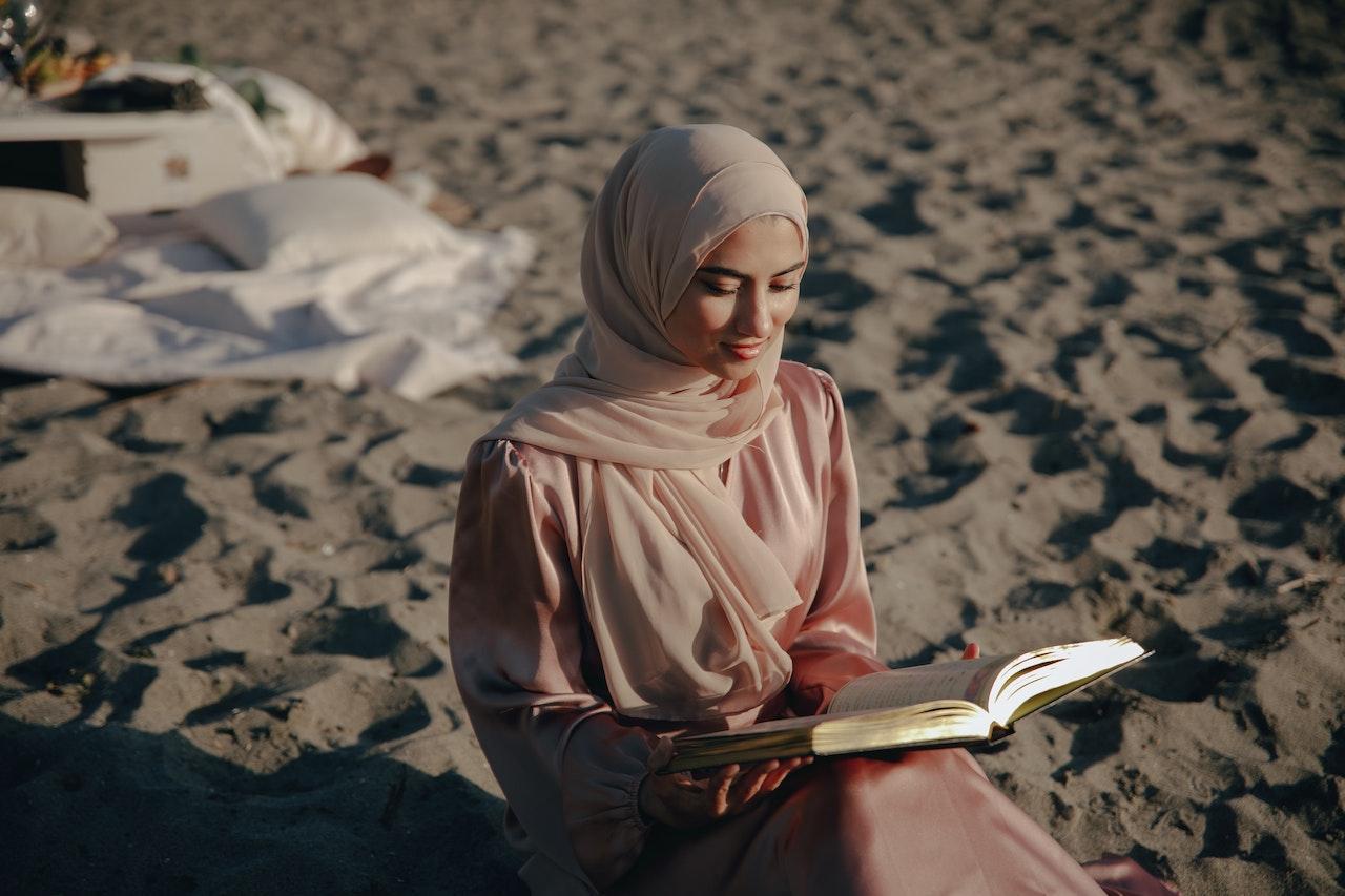 Reading on the beach