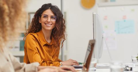 millennial woman in office