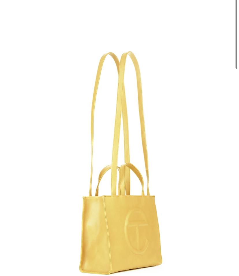 yellow Telfar bag 