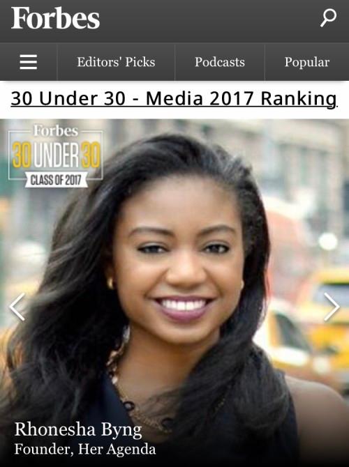 Rhonesha Byng Forbes 30 Under 30