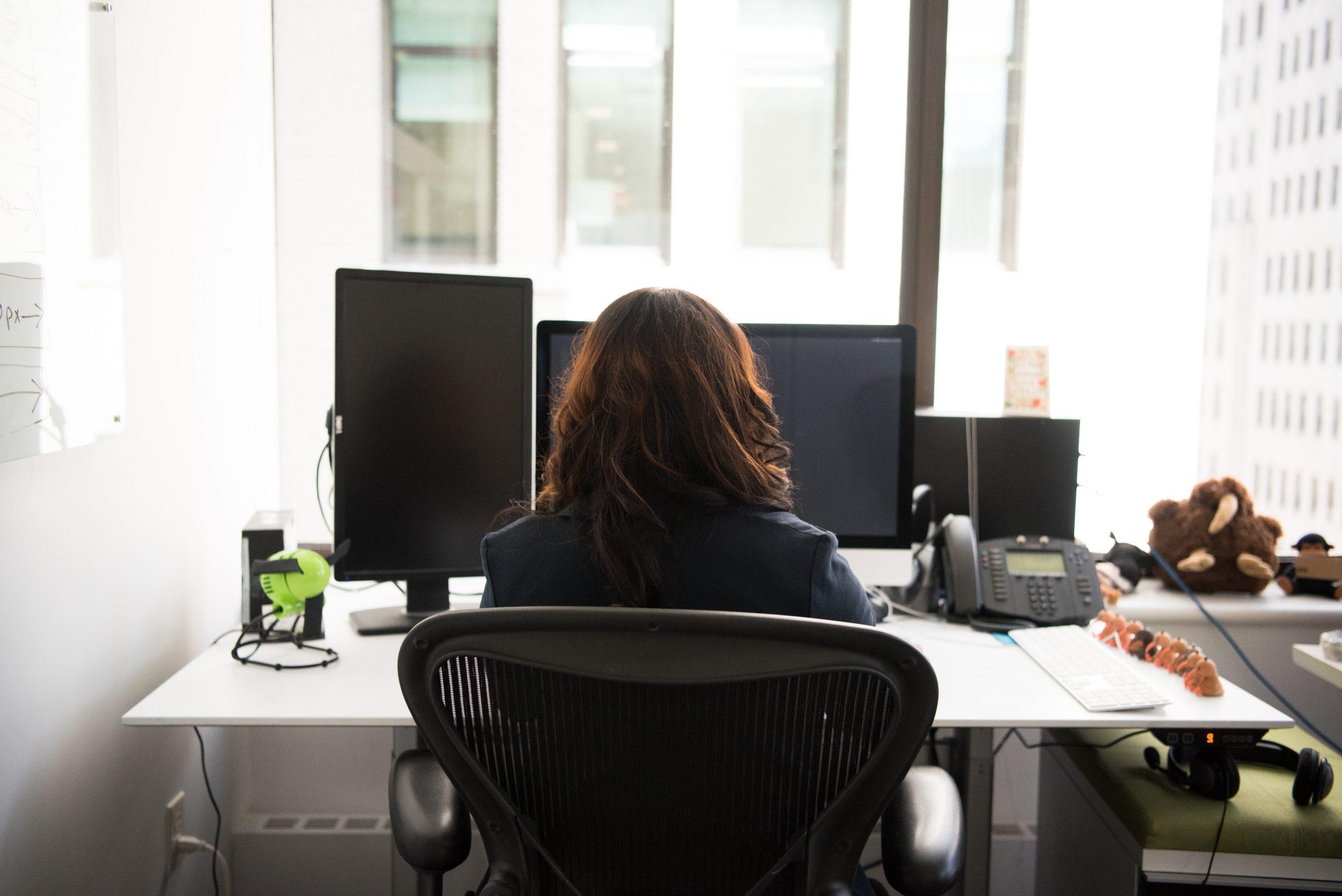 woman at office desk