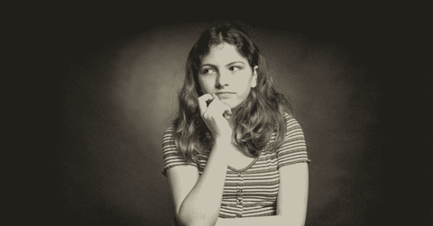 girl thinking opinions