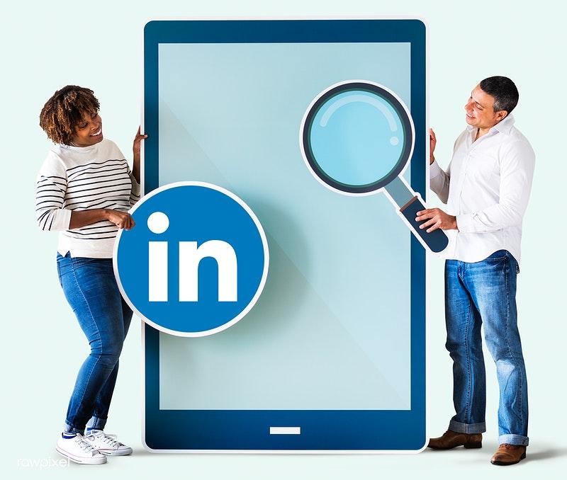 Tablet with LinkedIn logo