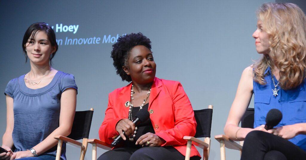 ///Samantha John Kimberly Bryant and Adda Birnir attend Meet the Innovators_ Tech Changemakers at the x