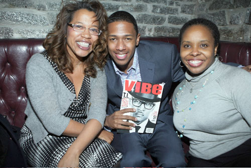 Danyel Smith with Nick Cannon and Olivia Scott-Perkins