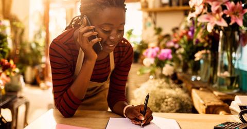 Black Female Florist at Flower Shop