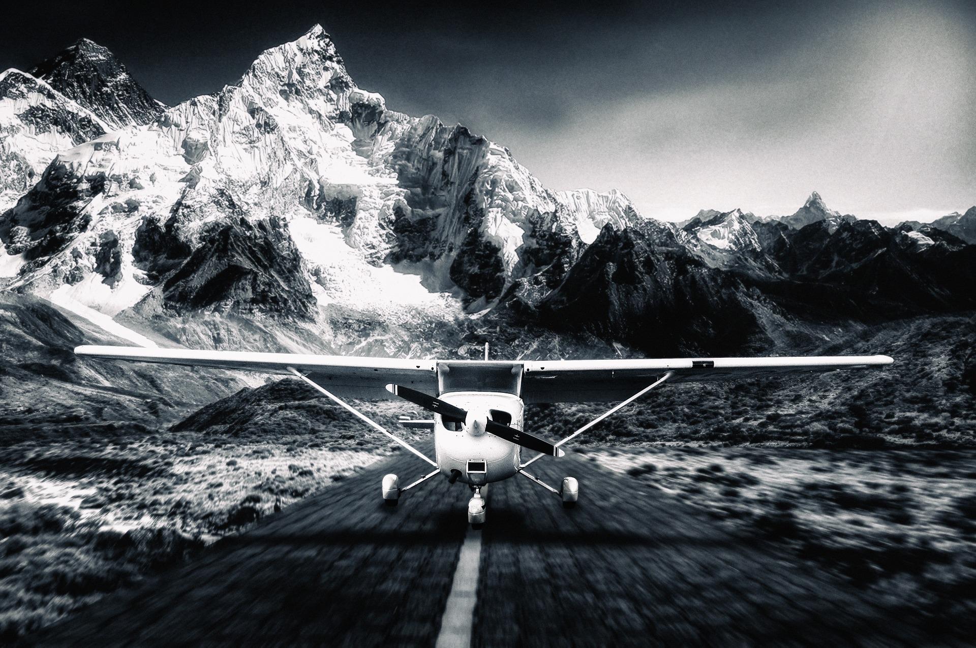 small aircraft ready for take-off