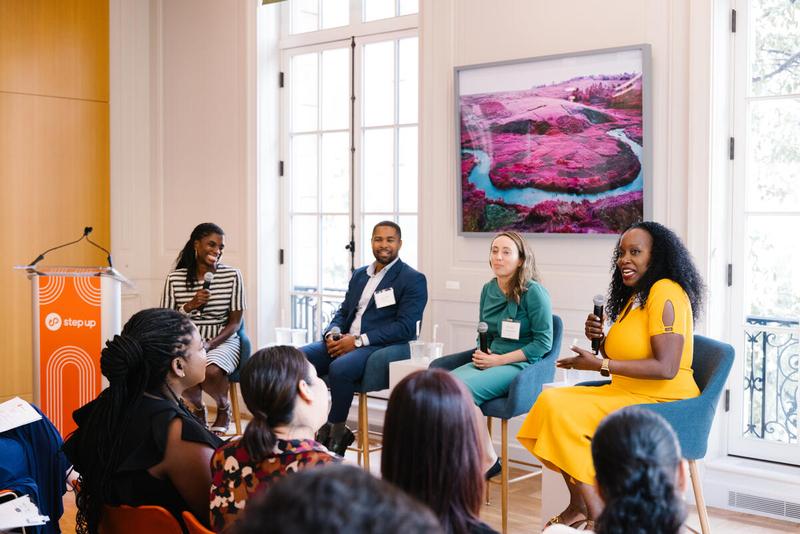 Panelists speaking to crowd at Step Up's Power Talk event in NYC