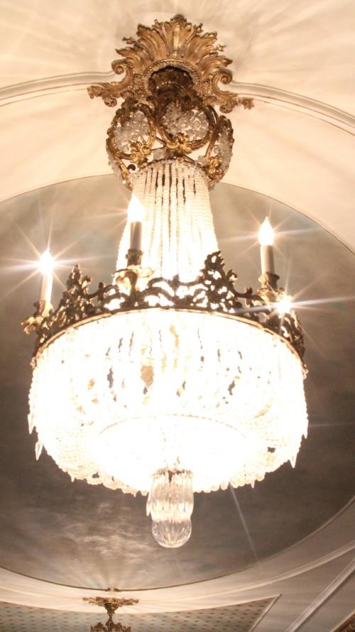 The chandelier. 