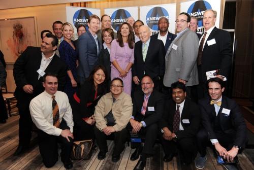 Suzy and Jack Welch with fans and friends at Dailymail.com's "Conversation with Jack and Suzy Welch" in NYC on April 15th (photo credit: Lauren Goldfaden) 