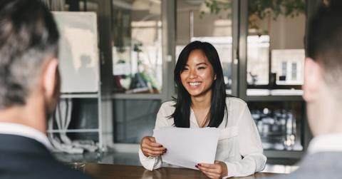 Business, career and placement concept – young asian woman smili