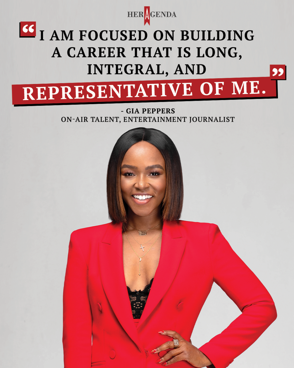 "I am focused on building a career that is long, integral, and representative of me." -Gia Peppers via Her Agenda