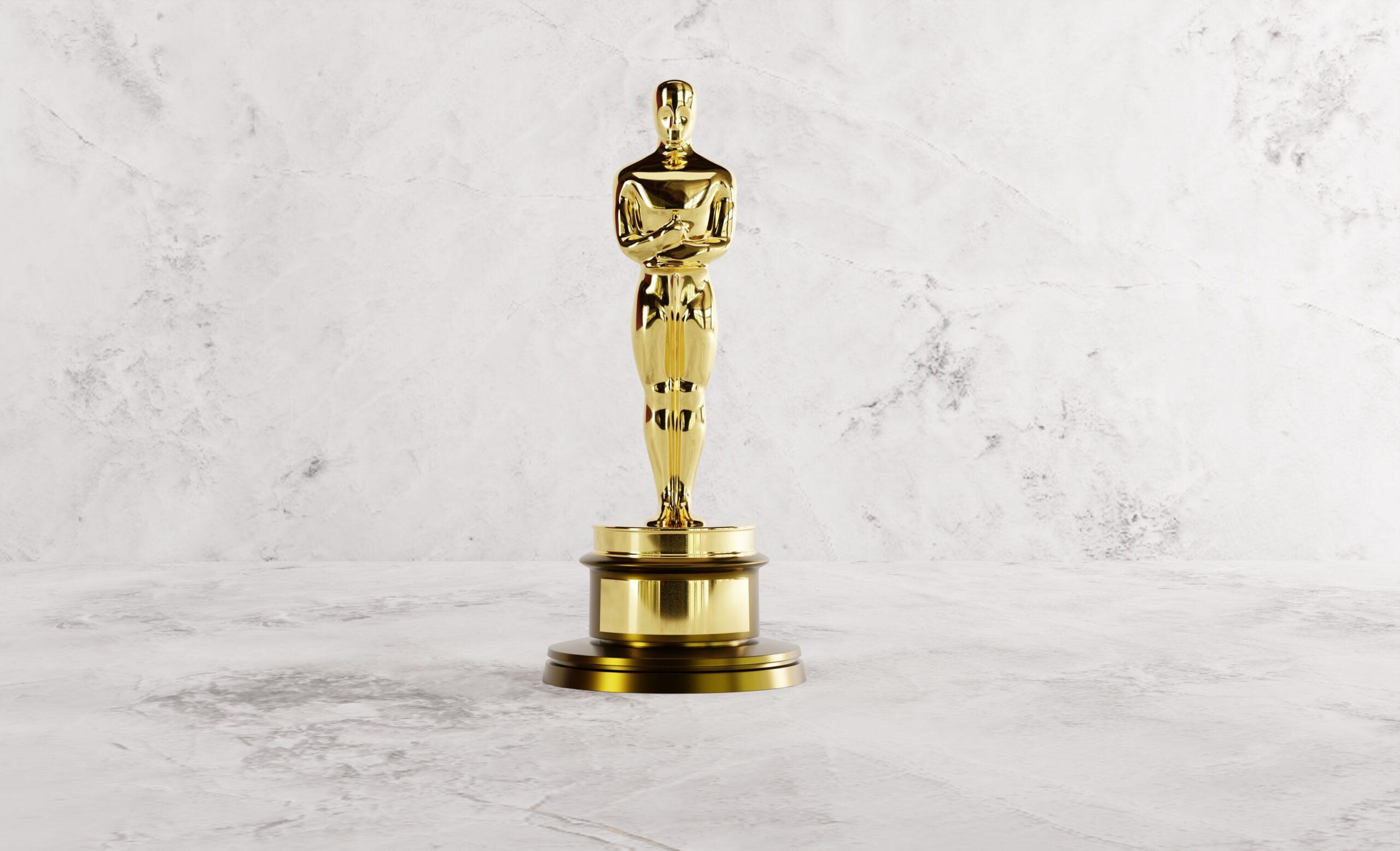 Katowice, March 8, 2022, Poland. Oscar statuette. Oscars Gala, B