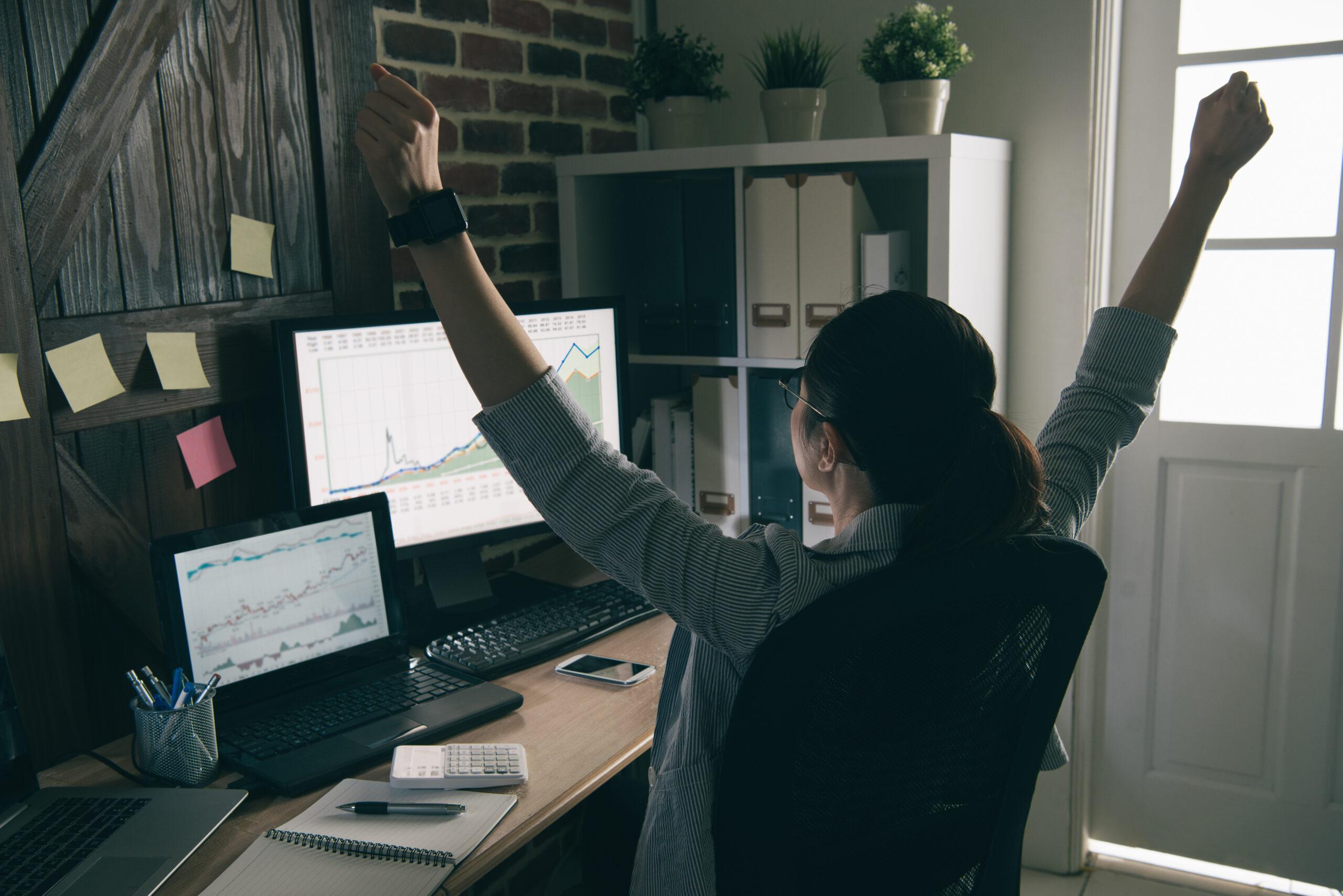 industrious woman enjoying her work