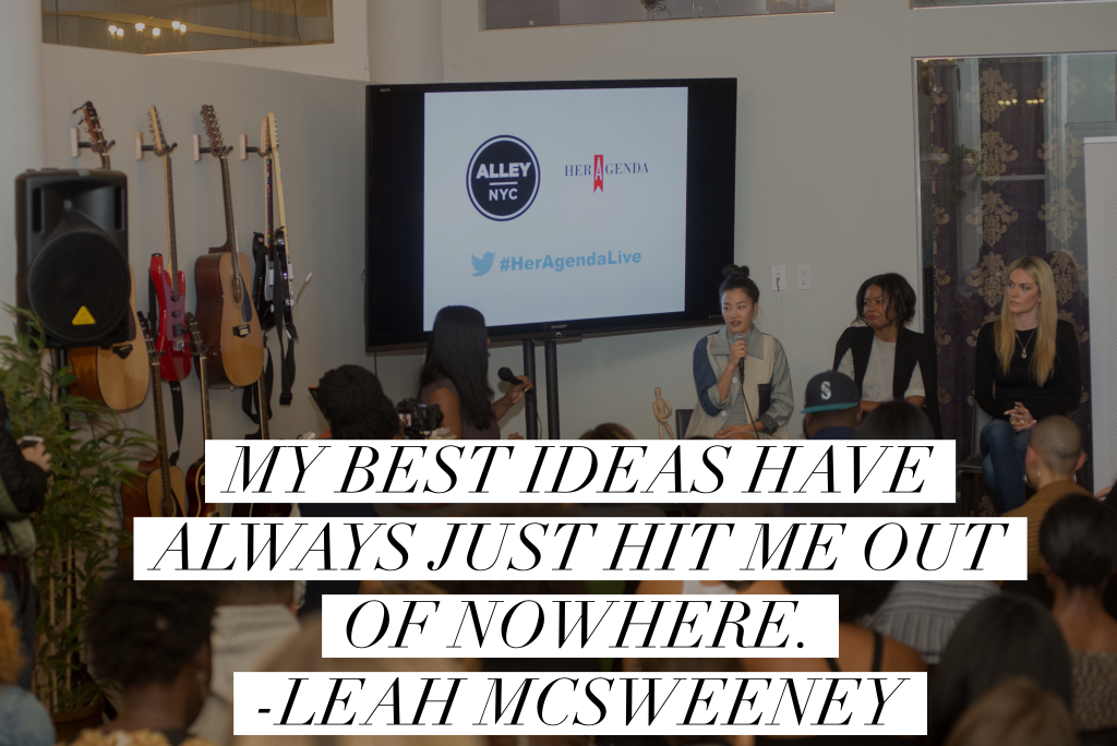 "my best ideas have always just hit me out of nowhere. " -Leah McSweeney via Her Agenda photo credit: David Azoulay