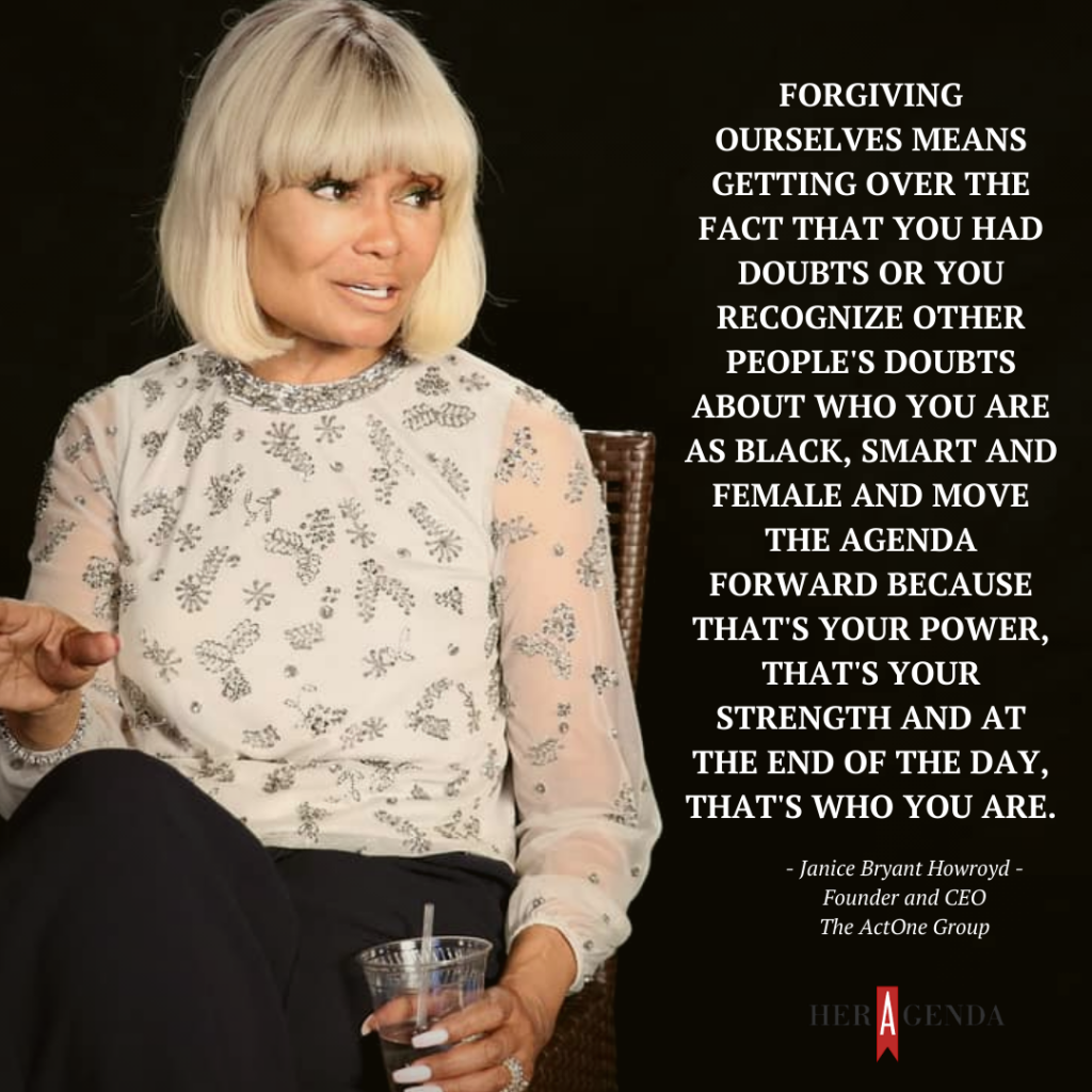 "forgiving ourselves means getting over the fact that you had doubts or you recognize other people's doubts about who you are as Black, smart and female and move the agenda forward because that's your power, that's your strength and at the end of the day, that's who you are."