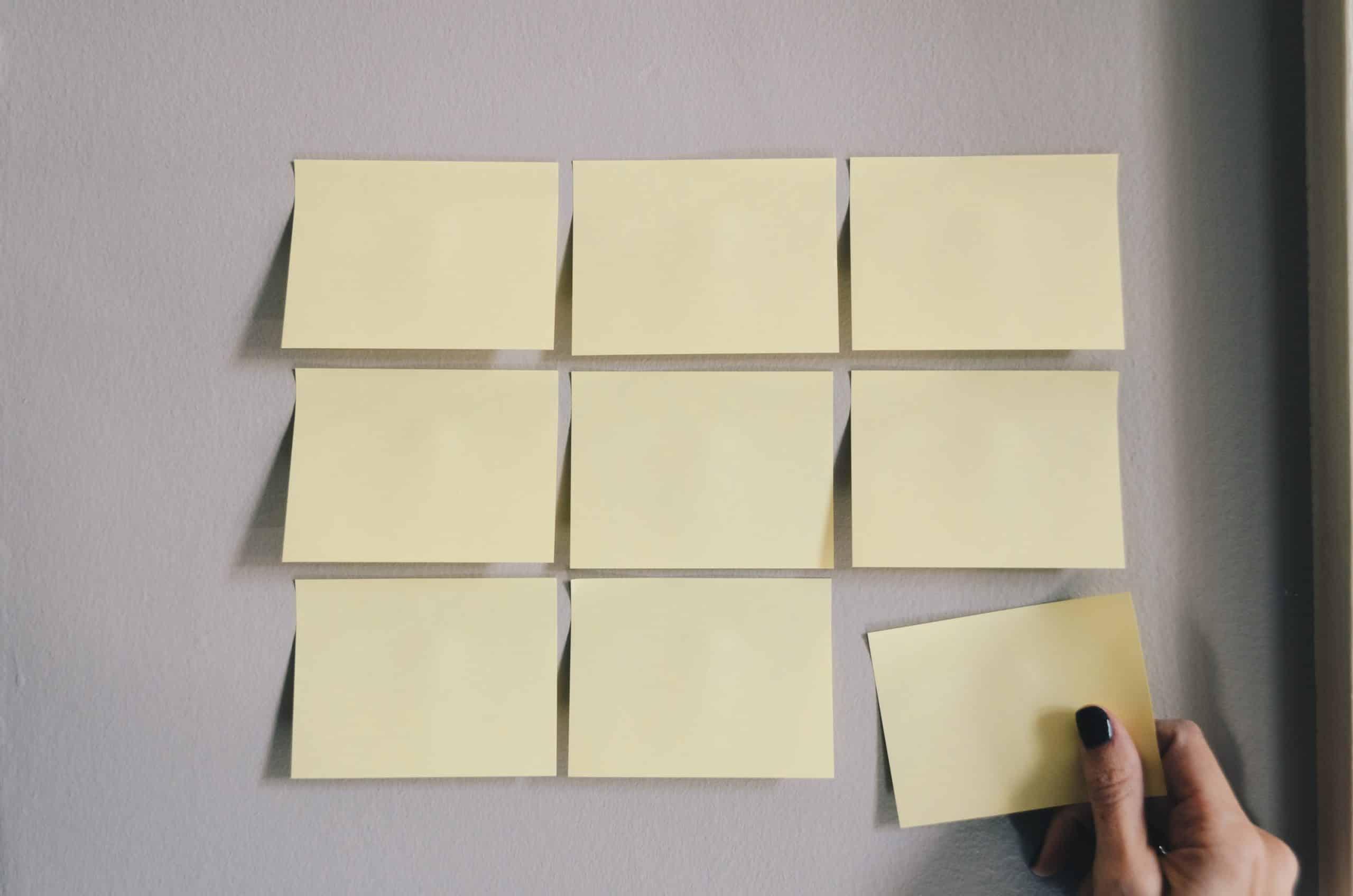 Post-its on a wall