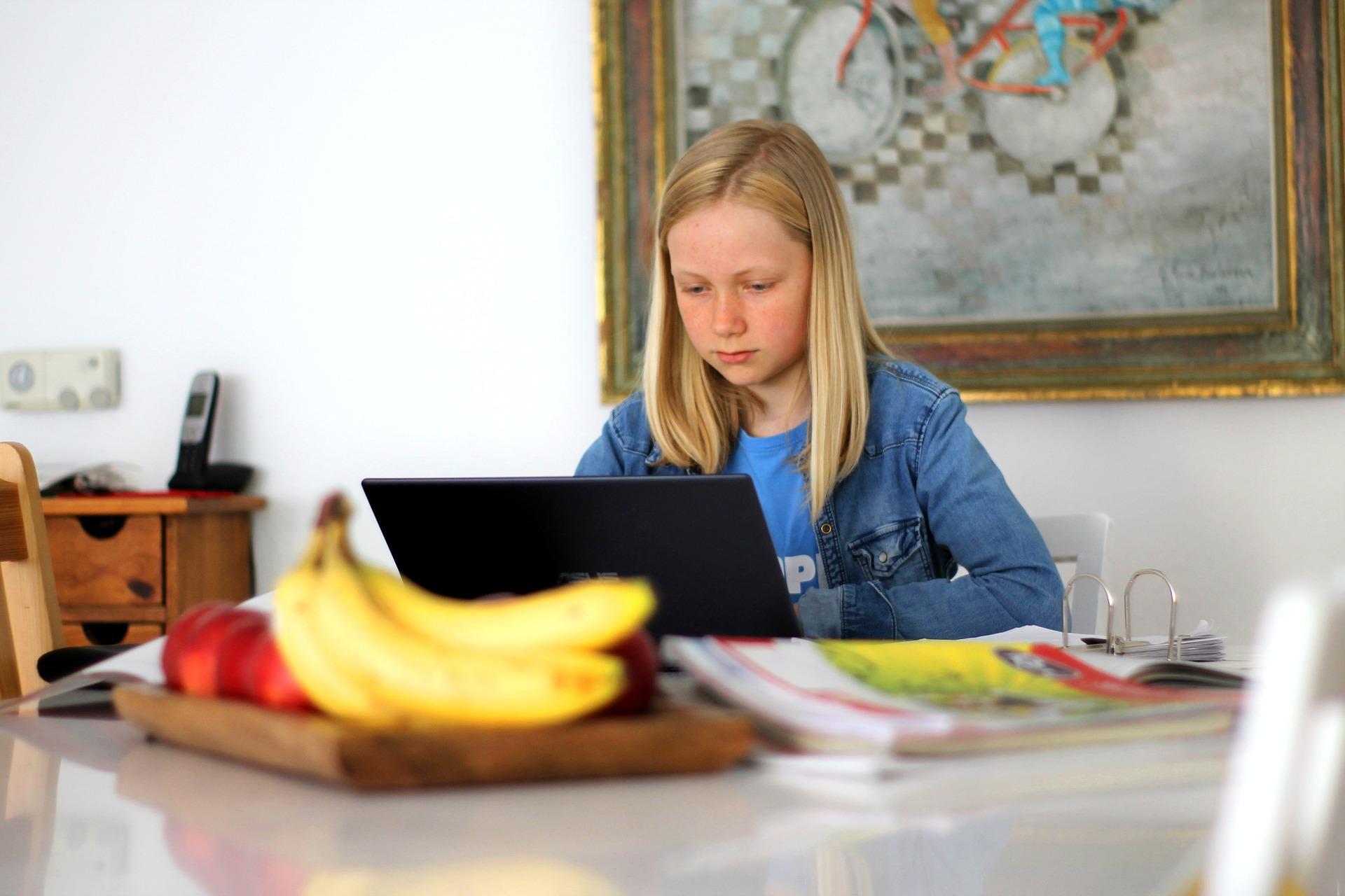 student studying at home