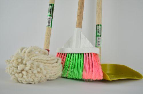 cleaning mop dustpan and broom