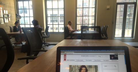 The fabulous view from my desk @ WorkHouseNYC that I booked through LiquidSpace.