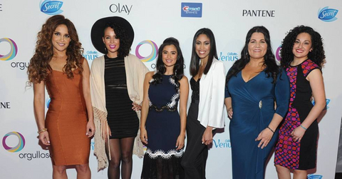 Actress Diane Guerrero, center left, poses with panelists Janet Jones, founder of Vixen Workout, Raquel Sofía, singer and songwriter, Emmelie De La Cruz, personal branding expert, Denise Soler Cox, filmmaker and founder of Project Enye, and Eliana Murillo, Head of Multicultural Marketing at Google, left to right, at P&G’s Orgullosa #LivingFabulosa event, Tuesday, Feb. 23, 2016, in New York.
