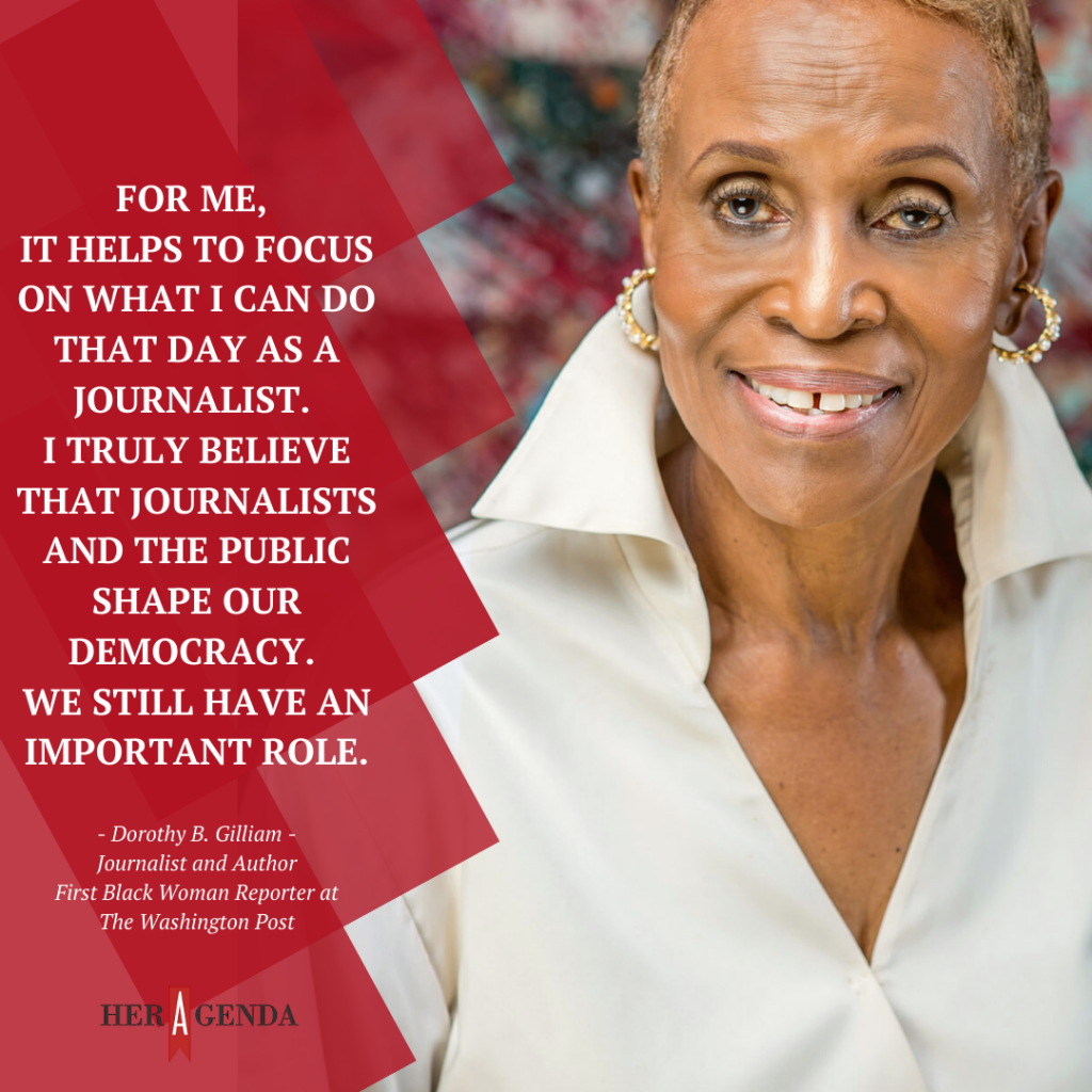 "For me, it helps to focus on what I can do that day as a journalist. I truly believe that journalists and the public shape our democracy. We still have an important role."