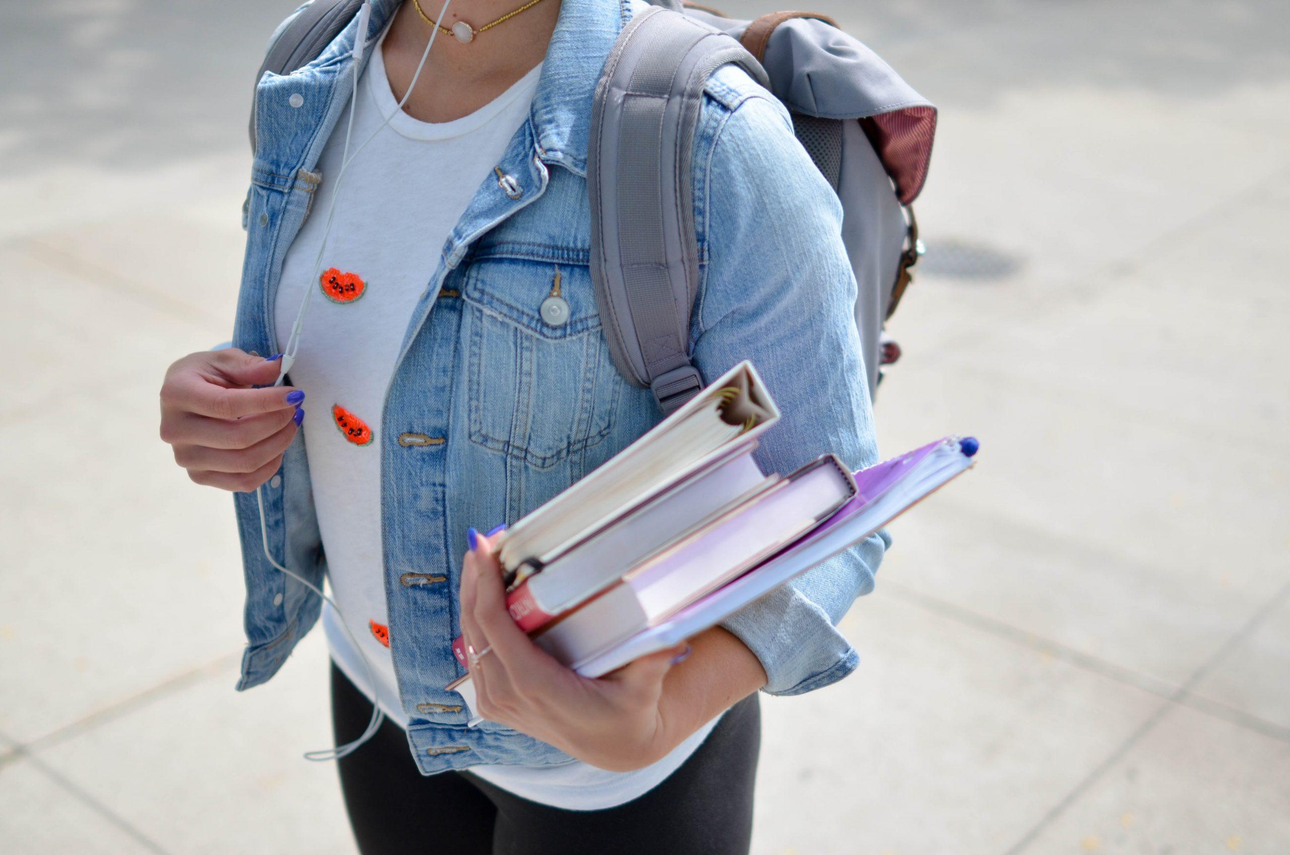 girl on college campus