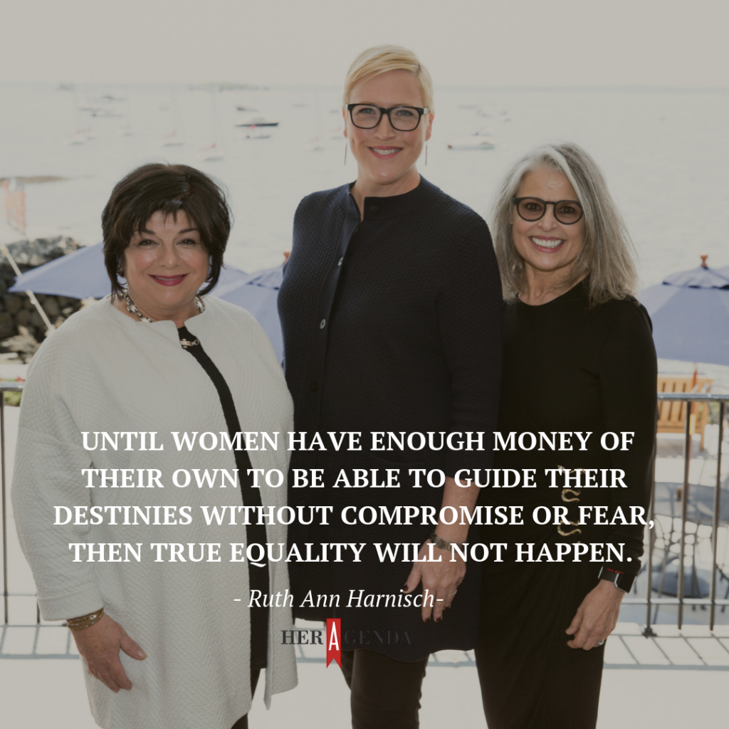 ". Until [women] have enough money of their own to be able to guide their destinies without compromise or fear, then true equality will not happen."