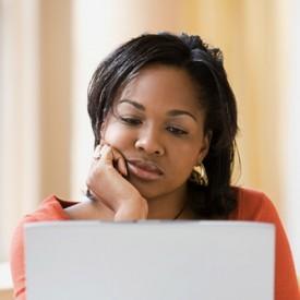 woman on computer