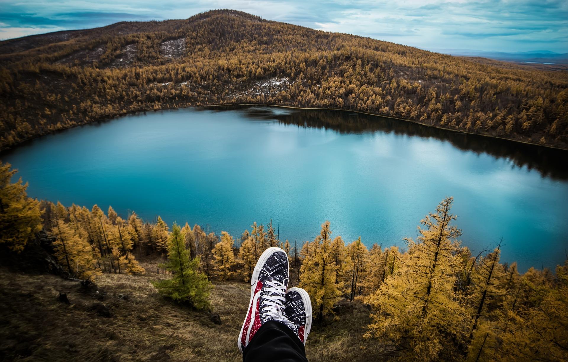 travel, view of lake