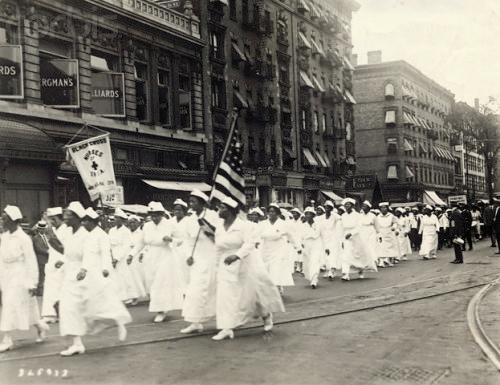 African American Nurses Marching